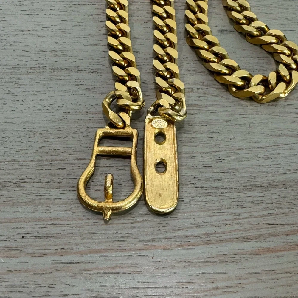 Vintage Cadoro‎ Gold Tone Heavy Chain Fashion Belt Statement Chunky Necklace